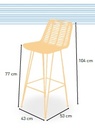 Taburete ZAMBIA Estructura Tubo Acero, Tejido Rattan Sintetico