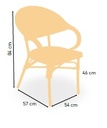 Sillon GANTE Armazon Aluminio 28x1,5 color Dark Bambú , Tejido Rattan Moka