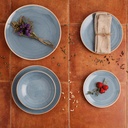 Plato Llano 24 Cms Porcelana Terra Azul Ariane
