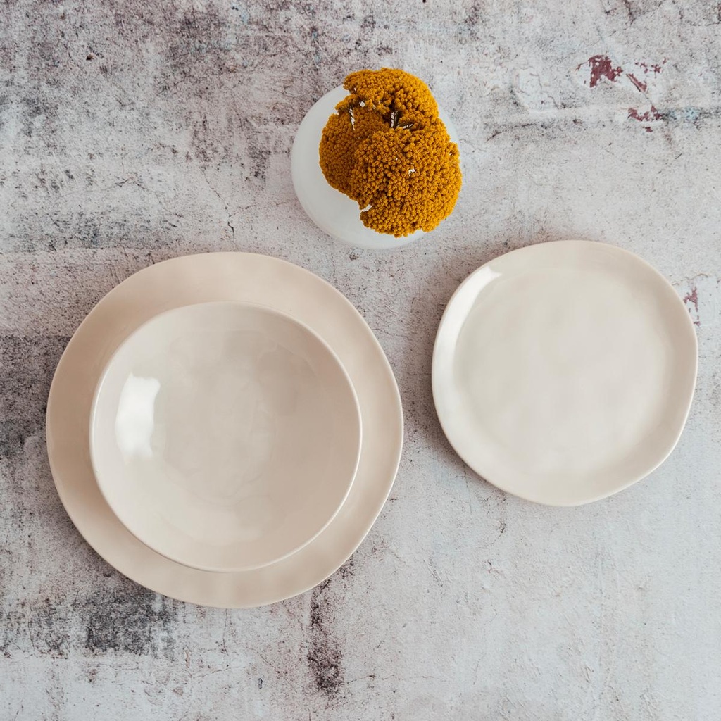 Plato Llano 26 Cms Ceramico Cosmos Perla Bidasoa