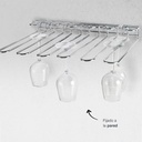Lacor 62268 Colgador de Copas, Soporte Copas Techo o Pared, Incluye Herramientas de Montaje, Acero Inoxidable, Metálico, 45 x 31 cm