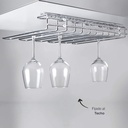 Lacor 62268 Colgador de Copas, Soporte Copas Techo o Pared, Incluye Herramientas de Montaje, Acero Inoxidable, Metálico, 45 x 31 cm
