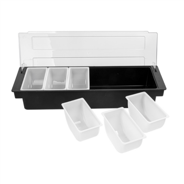 Dispensador Condimentos 6 Compartimentos 49,5x15,7x9 Negro PS Garcia De Pou — vista oficial — GDP-MEDIA-20260811-a9b9fbf31a109ef7