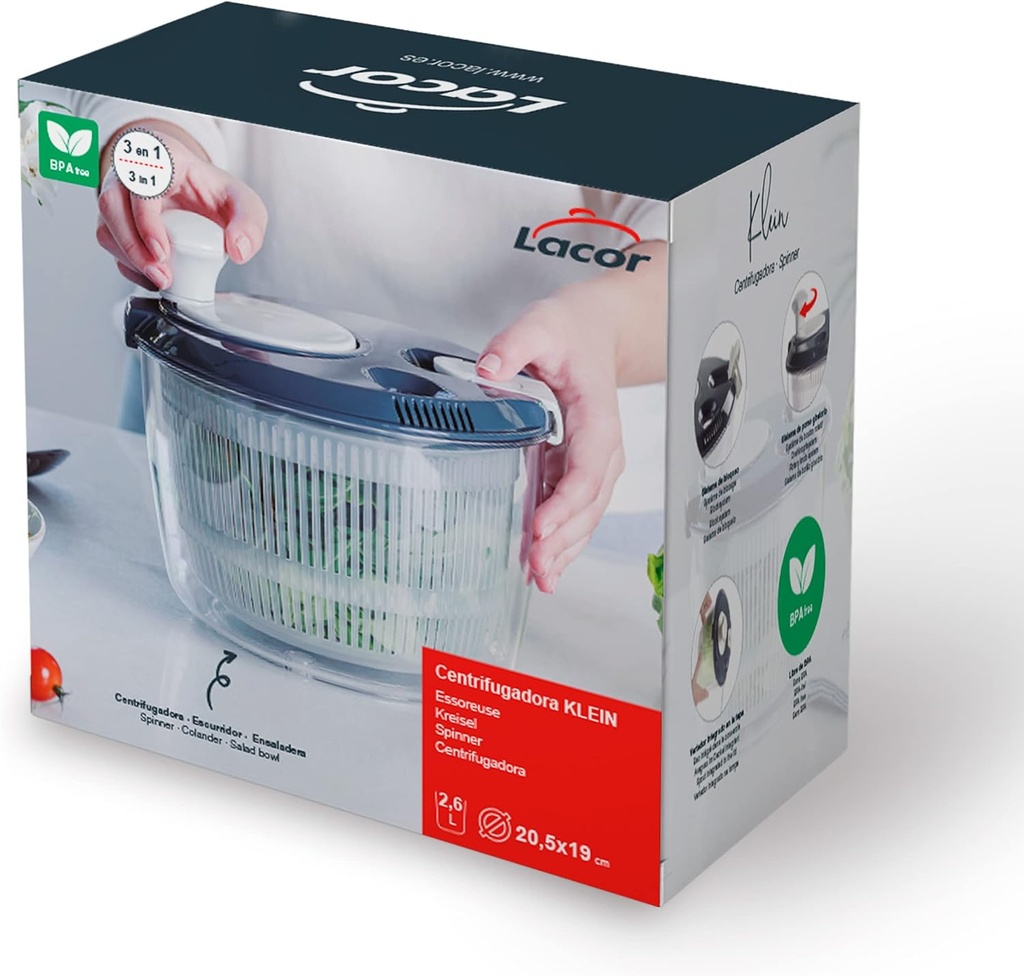 Centrifugadora KLEIN de Gran Velocidad Lacor: Eficiencia y Seguridad en tu Cocina