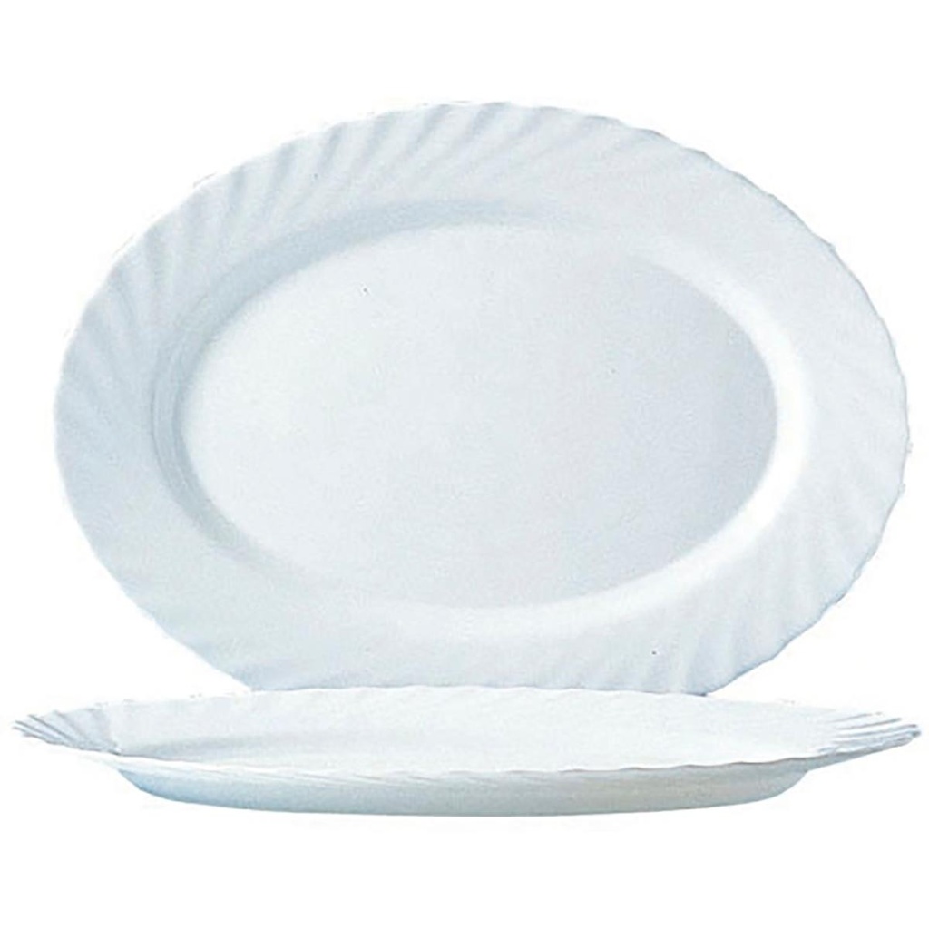 Fuente Oval 35 Cms Vidrio Opal Trianon Arcoroc