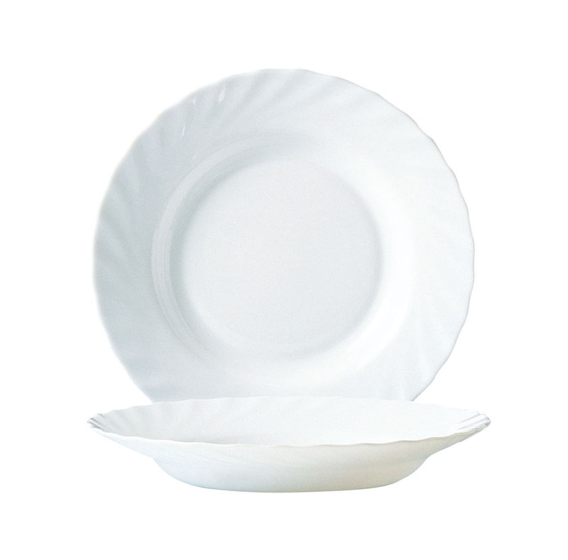 Plato Hondo 22,5 Cms Vidrio Opal Trianon Arcoroc