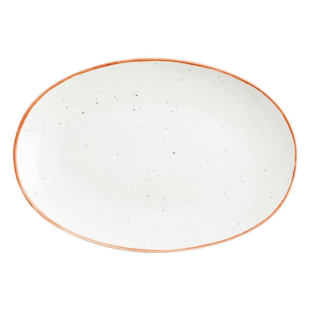 Fuente Oval 26 Cms Porcelana Terra Arena Ariane