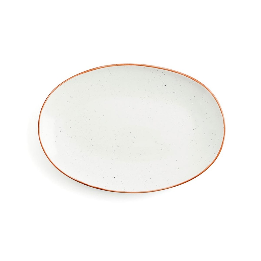 Fuente Oval 32 Cms Porcelana Terra Arena Ariane