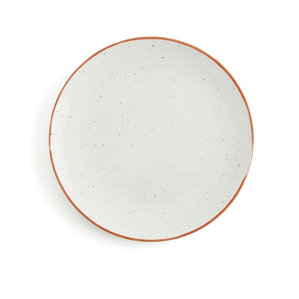 Plato Postre 21 Cms Porcelana Terra Arena Ariane