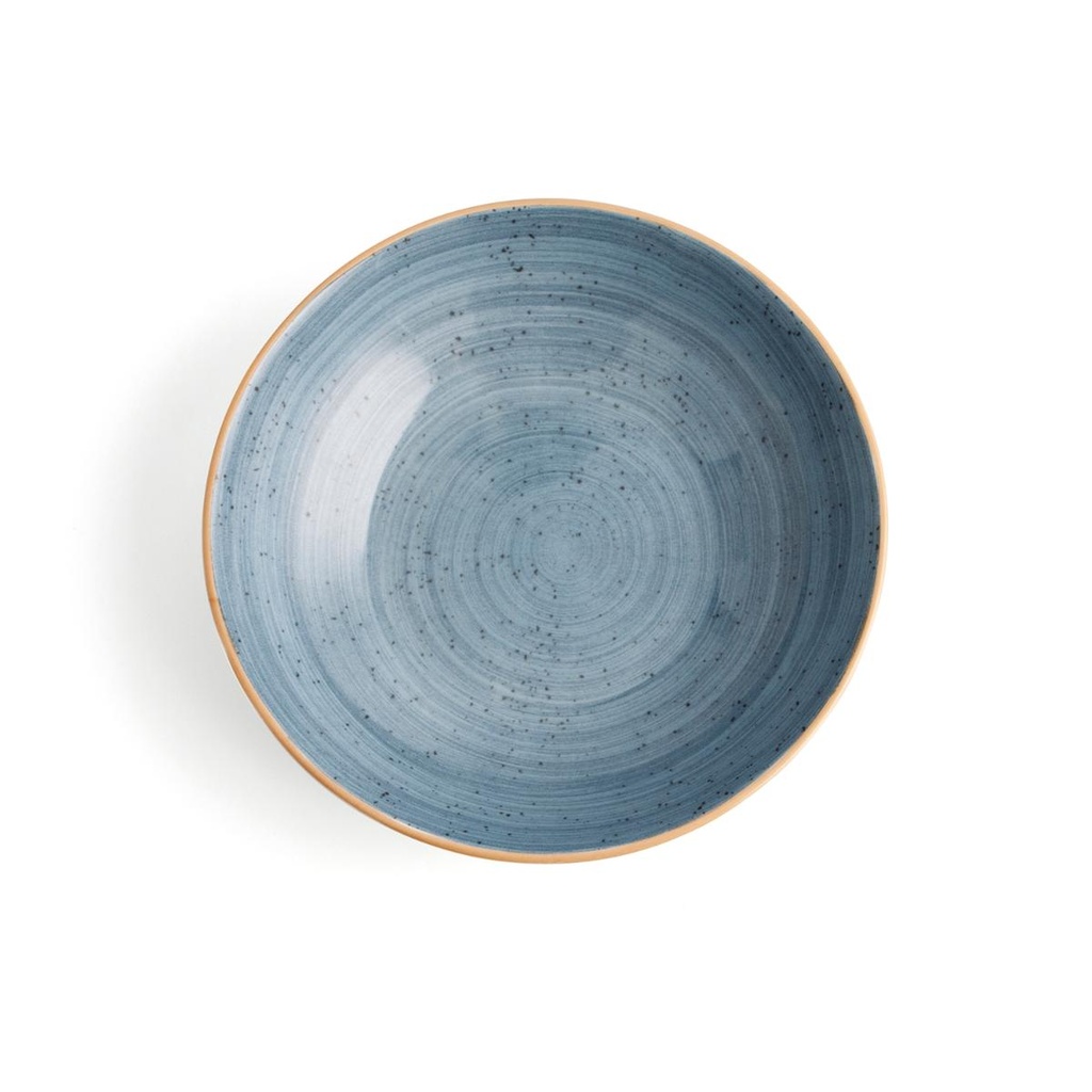 Plato Hondo 21 Cms Porcelana Terra Azul Ariane