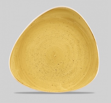 Plato Triangular 26,5 Cms Stonecast Mustard Seed Yellow Churchill