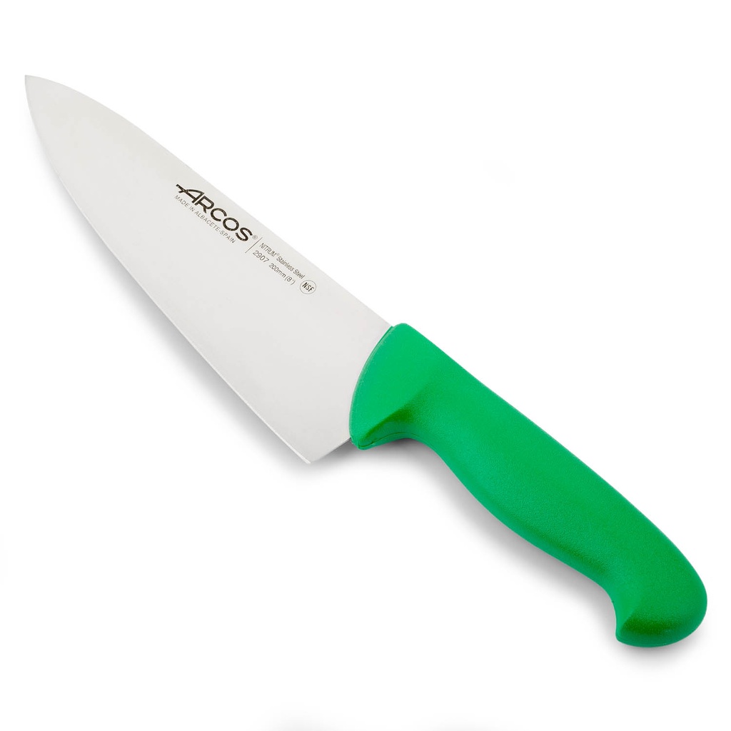 Cuchillo Cocinero Hoja 200 mm Verde Arcos