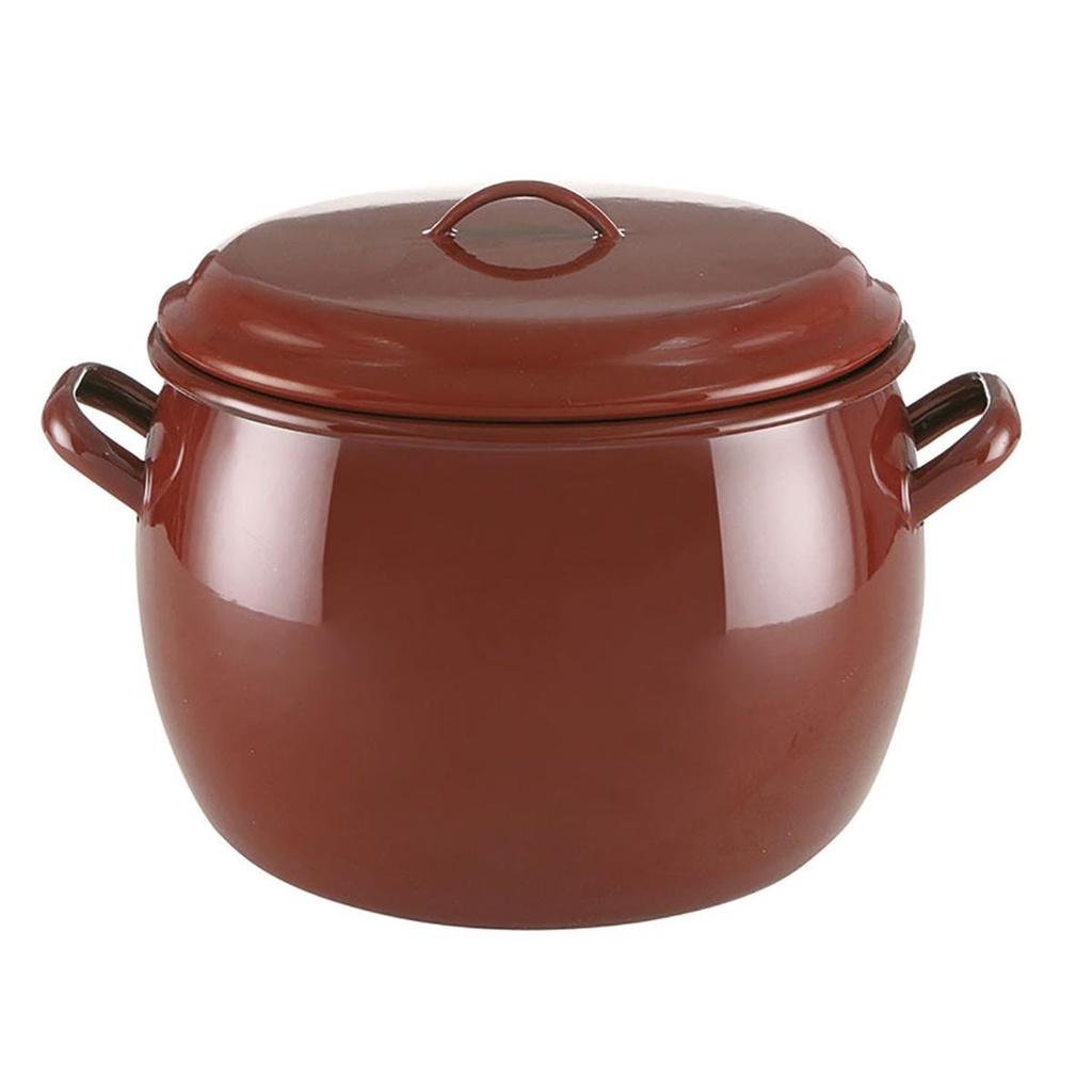 Olla Abombada 18 Cms Acero Esmaltado Teja Quid