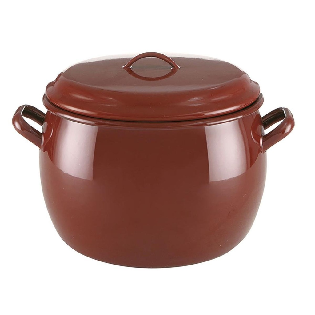 Olla Abombada 22 Cms Acero Esmaltado Teja Quid