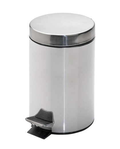 Cubo Pedal 3 Lts Con Receptaculo Interior Plateado Inox Garcia De Pou