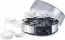 Lacor 69245 Yogurtera, Capacidad 7, Tapa de Cristal, Temporizador, Vasos Aptos para Lavavajillas, 8-14 Horas Preparación 20 W, Polipropilelo [Clase de eficiencia energética A++]