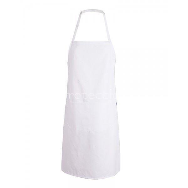 Delantal Con Peto Extra Largo Blanco