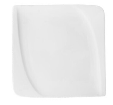 Plato Llano 25,5 Cms Cuadrado Silice Porcelana