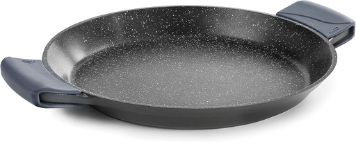 Lacor Paellera con Asas de Silicona, Antiadherente, Inducción, Ecológica, Sin PFOA, Negro