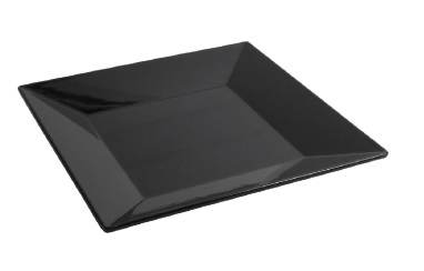 Plato Postre 20,5x20,5x2,4 Melamina Negro Ming