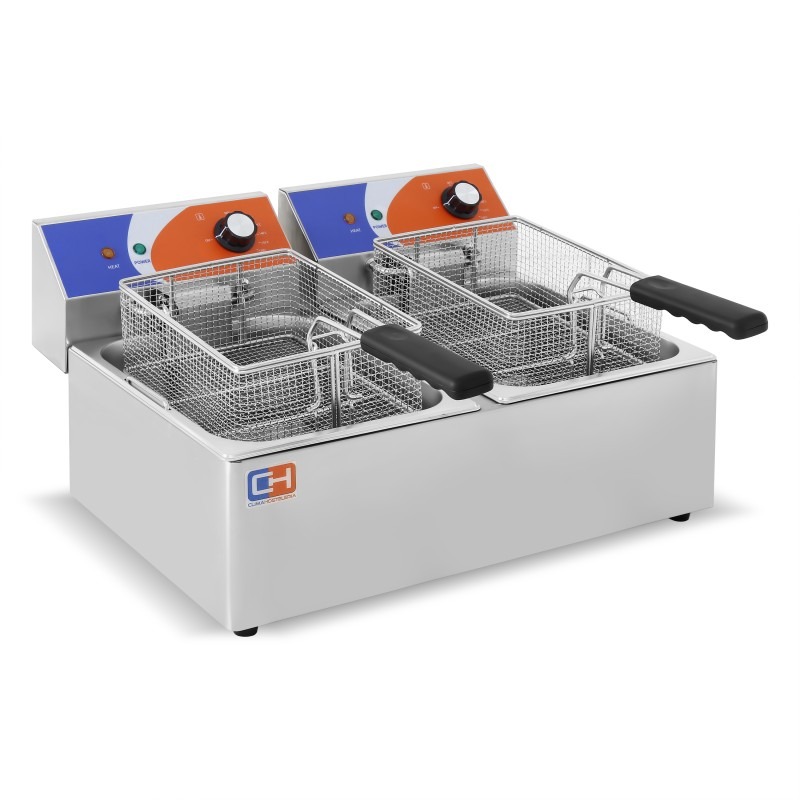 Freidora Doble 6+6 Lts Electrica Sin Grifo Khaus