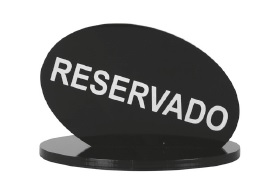 Placa Reservado 15x15x15 Negra PVC