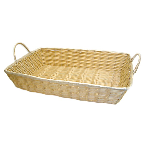 Cesta 48x35x10 Simil Mimbre Rectangular Con Asas Natural PP Garcia de Pou