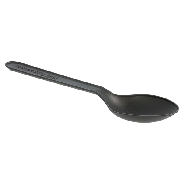 Cucharilla 12,7 cm Negro CPLA Paq-100 Garcia de Pou