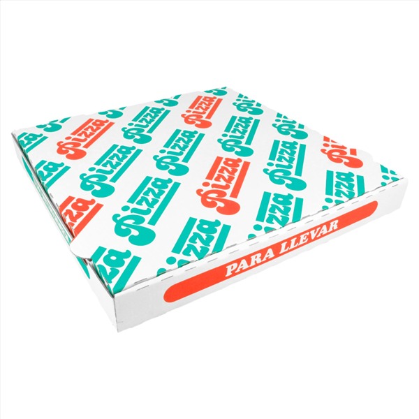 Caja Pizza 32x32x3,5 Microcanal 348 G/M2 Blanco Carton Paq-100 Garcia de Pou