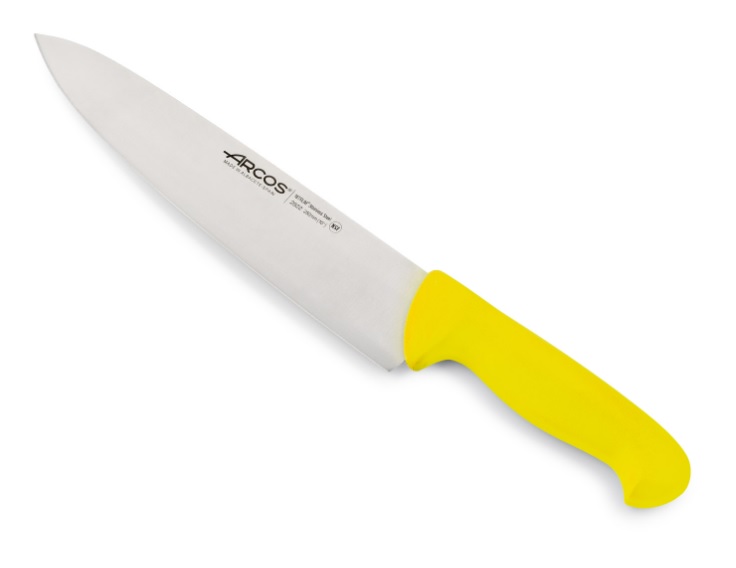 Cuchillo Cocinero Hoja 250 mm Amarillo Arcos