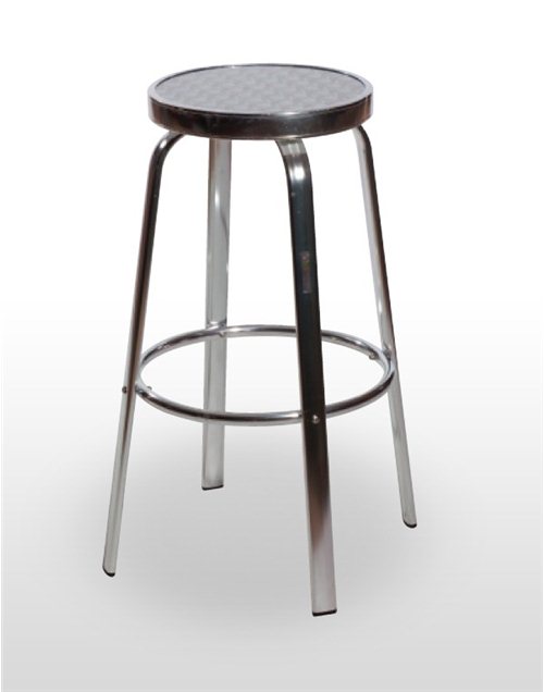 Taburete Aluminio Sin Respaldo Asiento Inox Repulsado