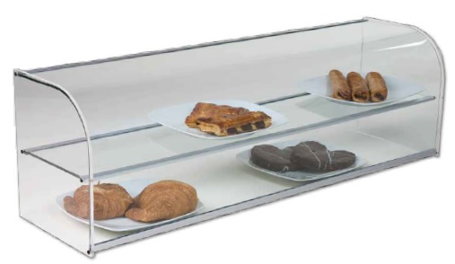 Vitrina Expositora Neutra Doble Altura Cristal Curvo