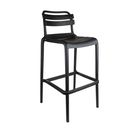 Taburete Alto Con Respaldo "Supra-Tek" PP Negro Paq-4 Garcia de Pou