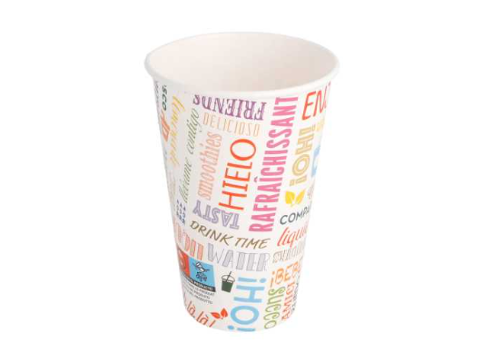 Vaso 360 Ml "Parole" Bebidas Frias Blanco Cartoncillo Paq-100 Garcia de Pou