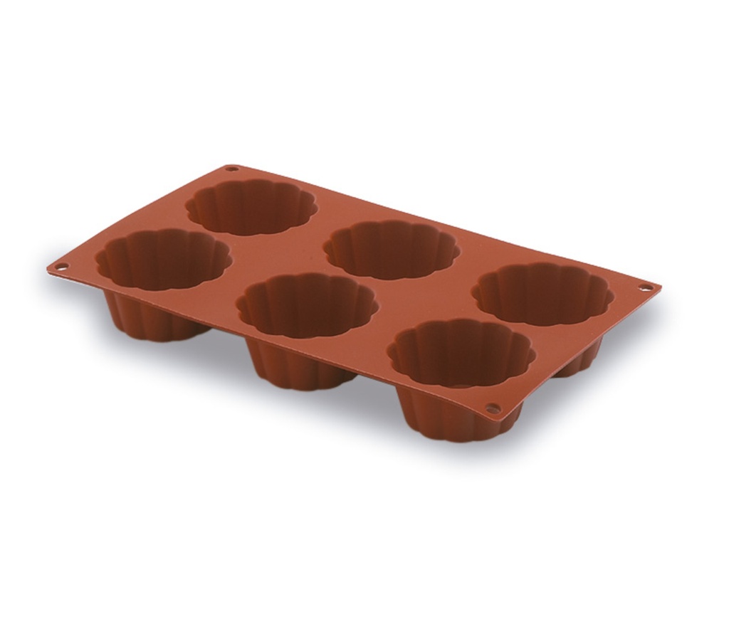 Molde Briochette 6 Cavidades Silicona Pastryflex Lacor