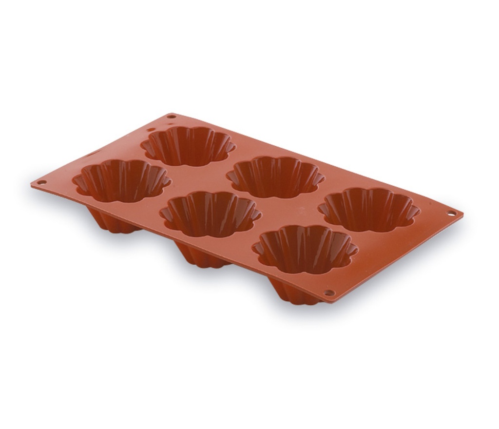 Molde Briochette Conico 6 Cavidades Silicona Pastryflex Lacor