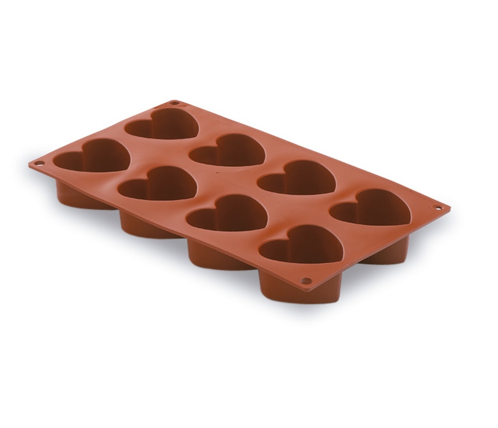Molde Corazon 8 Cavidades Silicona Pastryflex Lacor