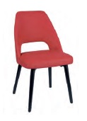 Silla Arona Pie Acero Pintado Negro Tapizado P.U.