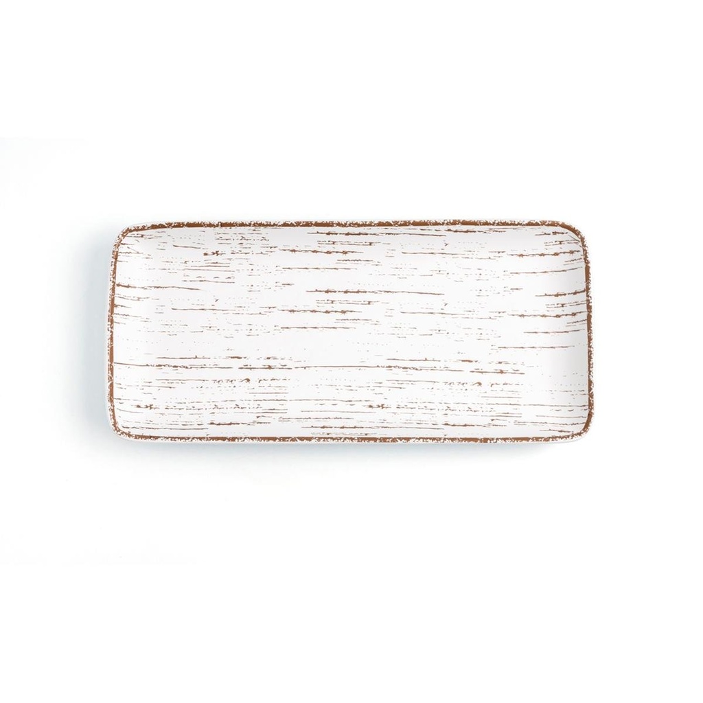 Fuente Rectangular 36x16,5 Cms Porcelana Tornado White Ariane