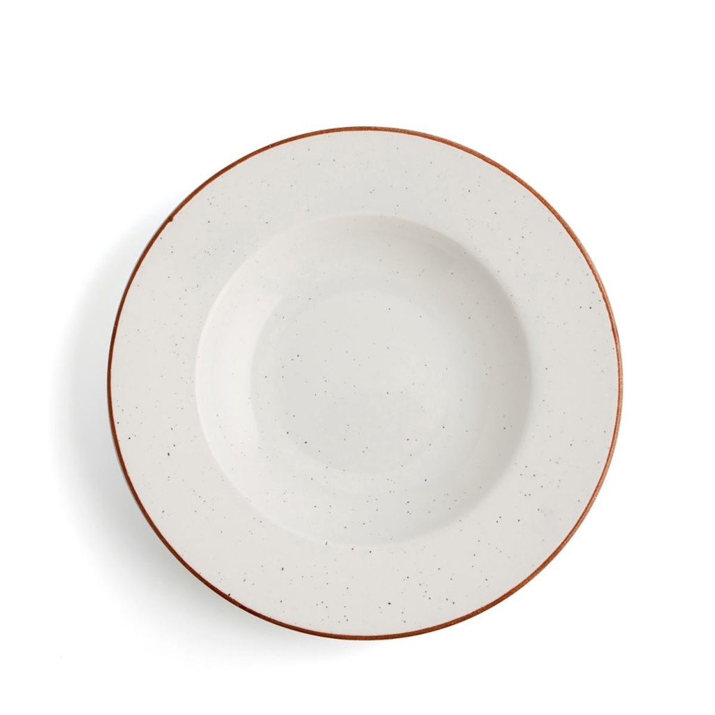Plato Hondo 26 Cms Porcelana Terra Arena Ariane
