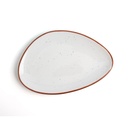 Plato Triangular 29 Cms Porcelana Terra Arena Ariane