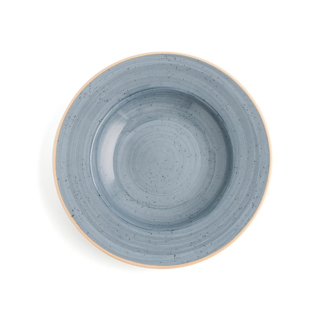 Plato Hondo 26 Cms Porcelana Terra Azul Ariane