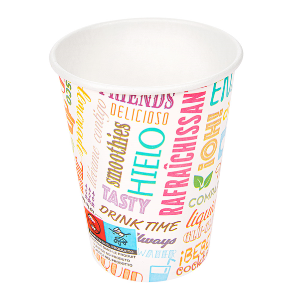 Vaso 270 Ml "Parole" Bebidas Frias Blanco Cartoncillo Paq-100 Garcia de Pou