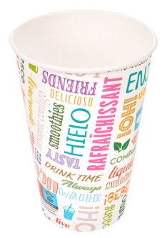 Vaso 480 Ml "Parole" Bebidas Frias Blanco Cartoncillo Paq-50 Garcia de Pou
