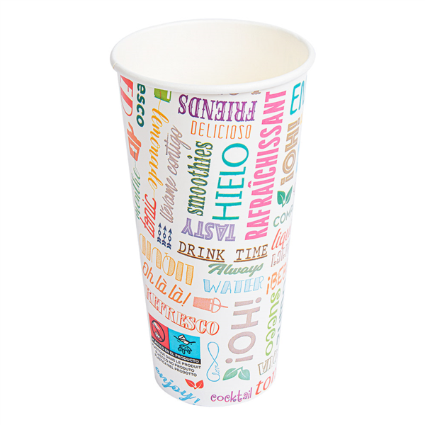 Vaso 660 Ml "Parole" Bebidas Frias Blanco Cartoncillo Paq-50 Garcia de Pou