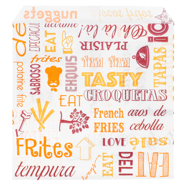 Bolsa Fritas 12x12 "Parole" Antigrasas Paq-1000 Garcia De Pou