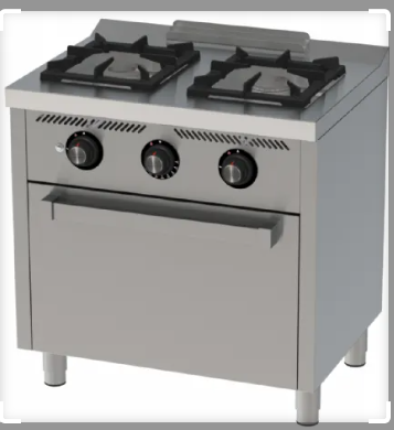 Cocina Gas Dos Fuegos con Horno  A GAS 800x600x860