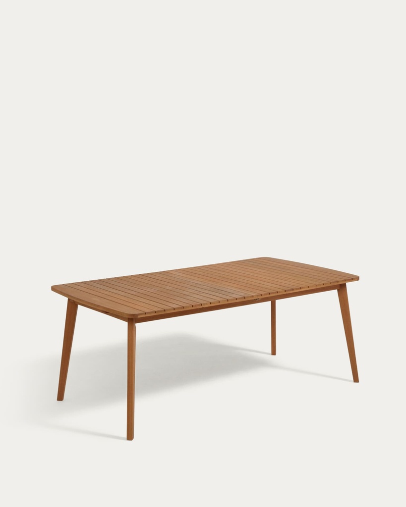 Mesa extensible de exterior Hanzel de eucalipto 183–240 x 100 cm