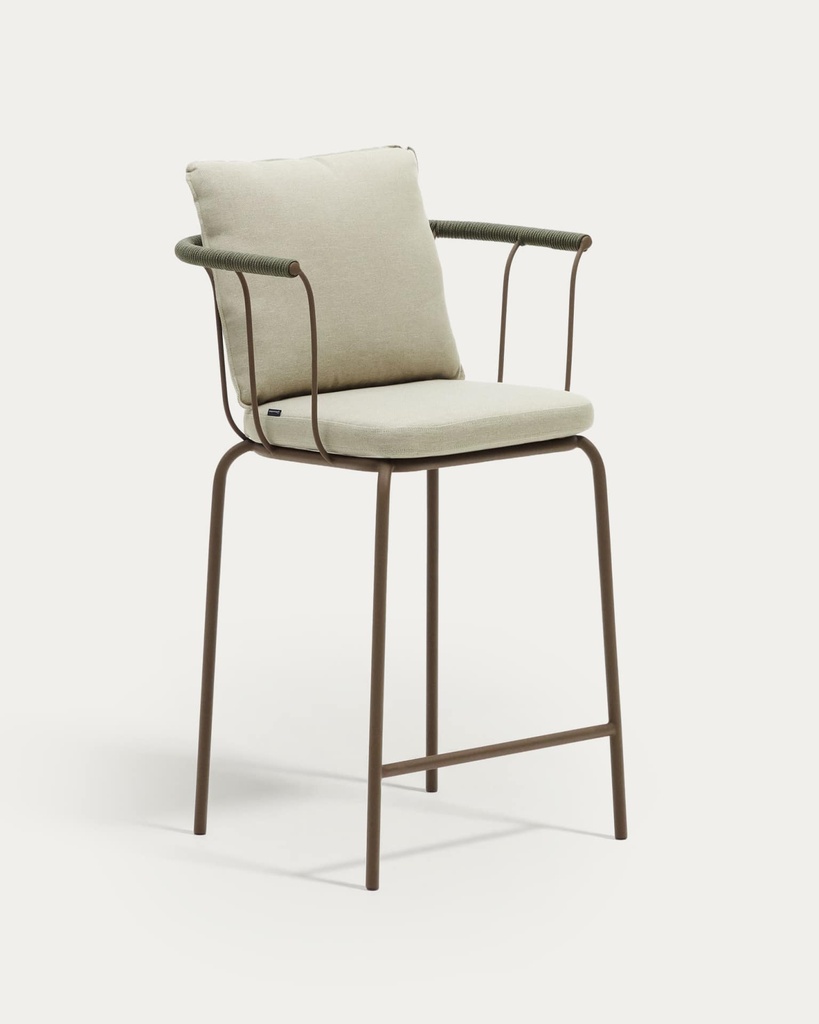 Taburete apilable de exterior Salguer de cuerda y acero 66 cm