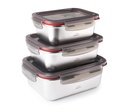 Set 3 recipientes EcoInox 18x13,5/20,5x15,5/23x17,5 cm 800/1200/1800 ml Lacor